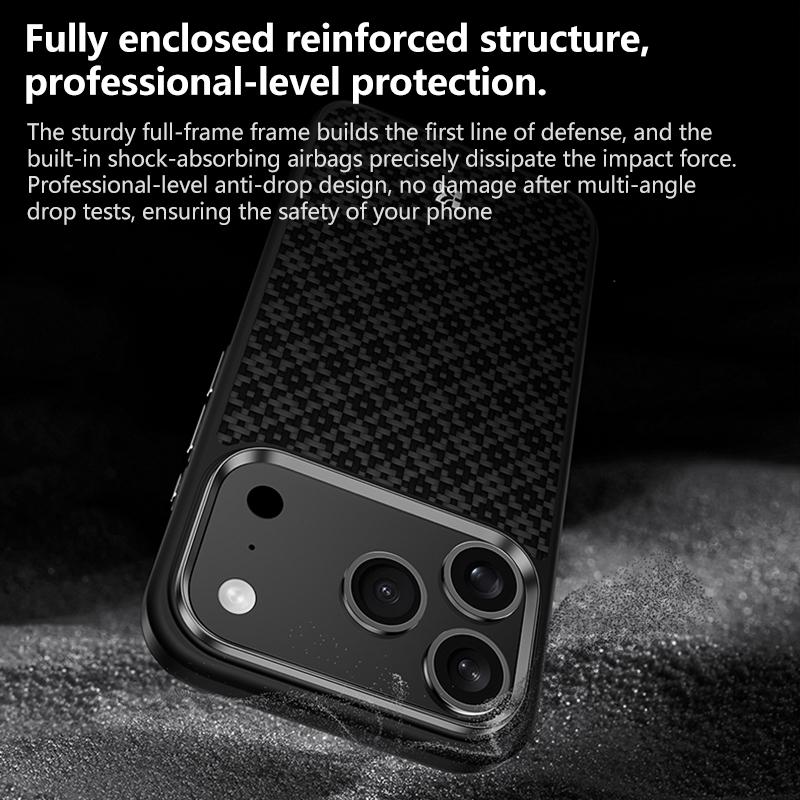 Compatible with iPhone 18 Pro Max & 17 Pro Max Benks Y2 Kevlar All-inclusive MagSafe Magnetic Diamond Phone Case - Black