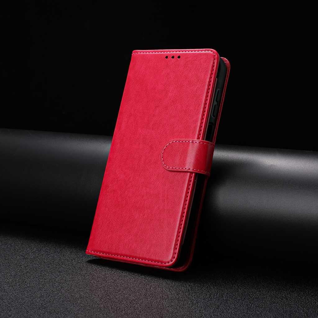 Compatible with iPhone 18 Pro Max & 17 Pro Max Lambskin 8-card Slot Leather Phone Case - Rose Red