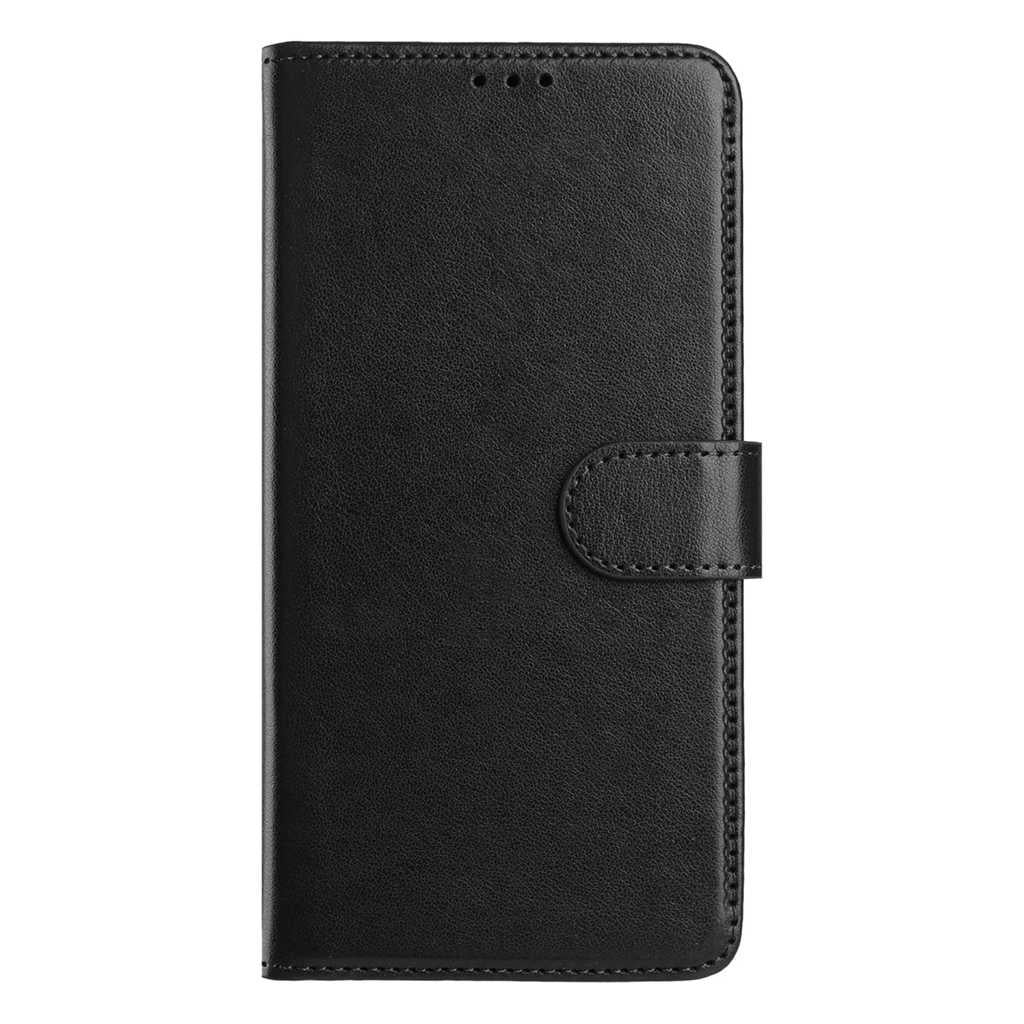 Compatible with iPhone 18 Pro Max & 17 Pro Max Lambskin 8-card Slot Leather Phone Case - Black
