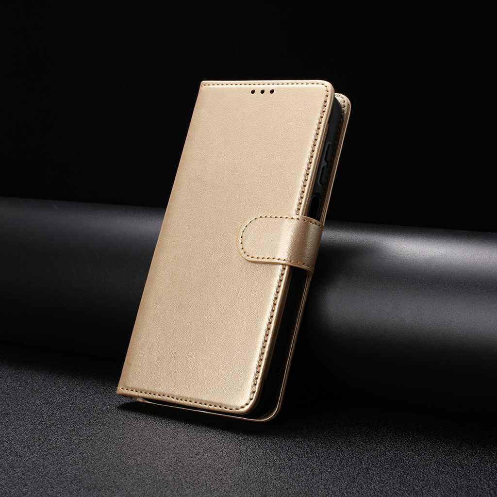 Compatible with iPhone 18 Pro Max & 17 Pro Max Lambskin 8-card Slot Leather Phone Case - Gold