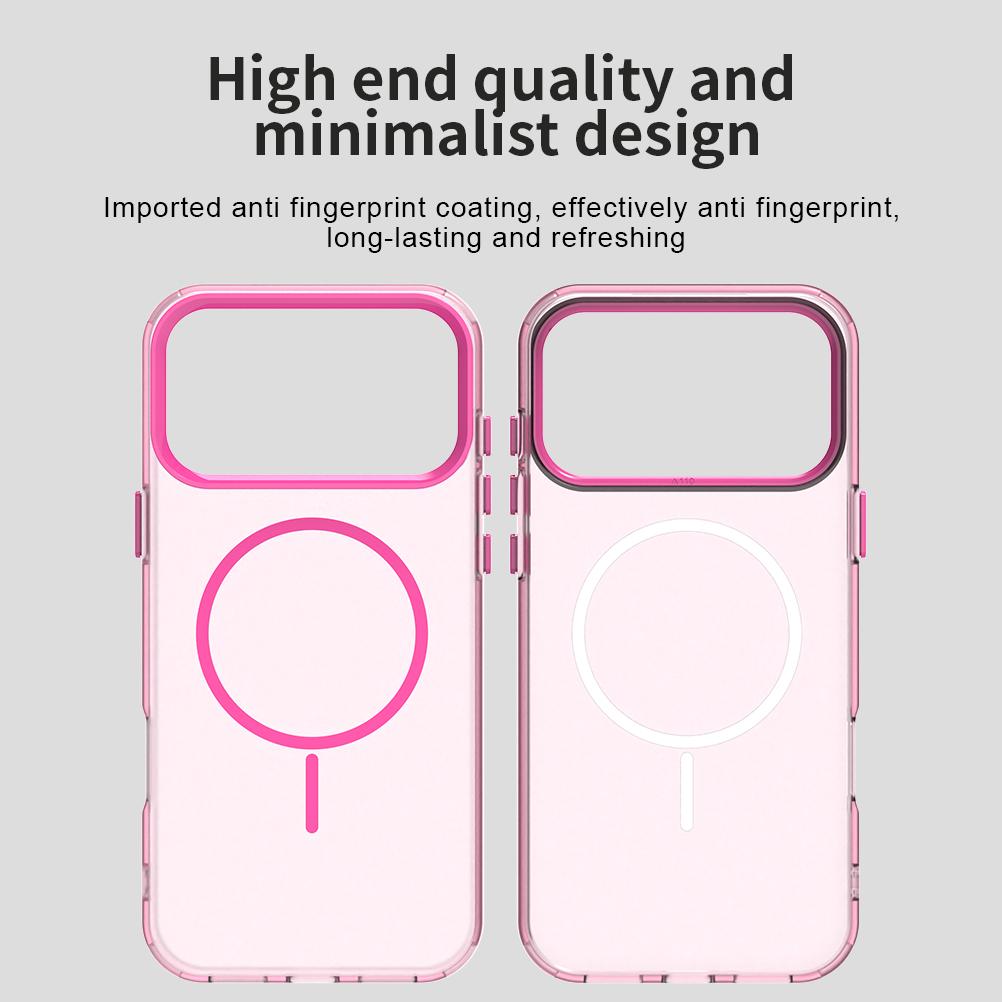 Compatible with iPhone 18 Pro Max Candy Fine Circle Magsafe PC Dual-Layer TPU Phone Case - Red