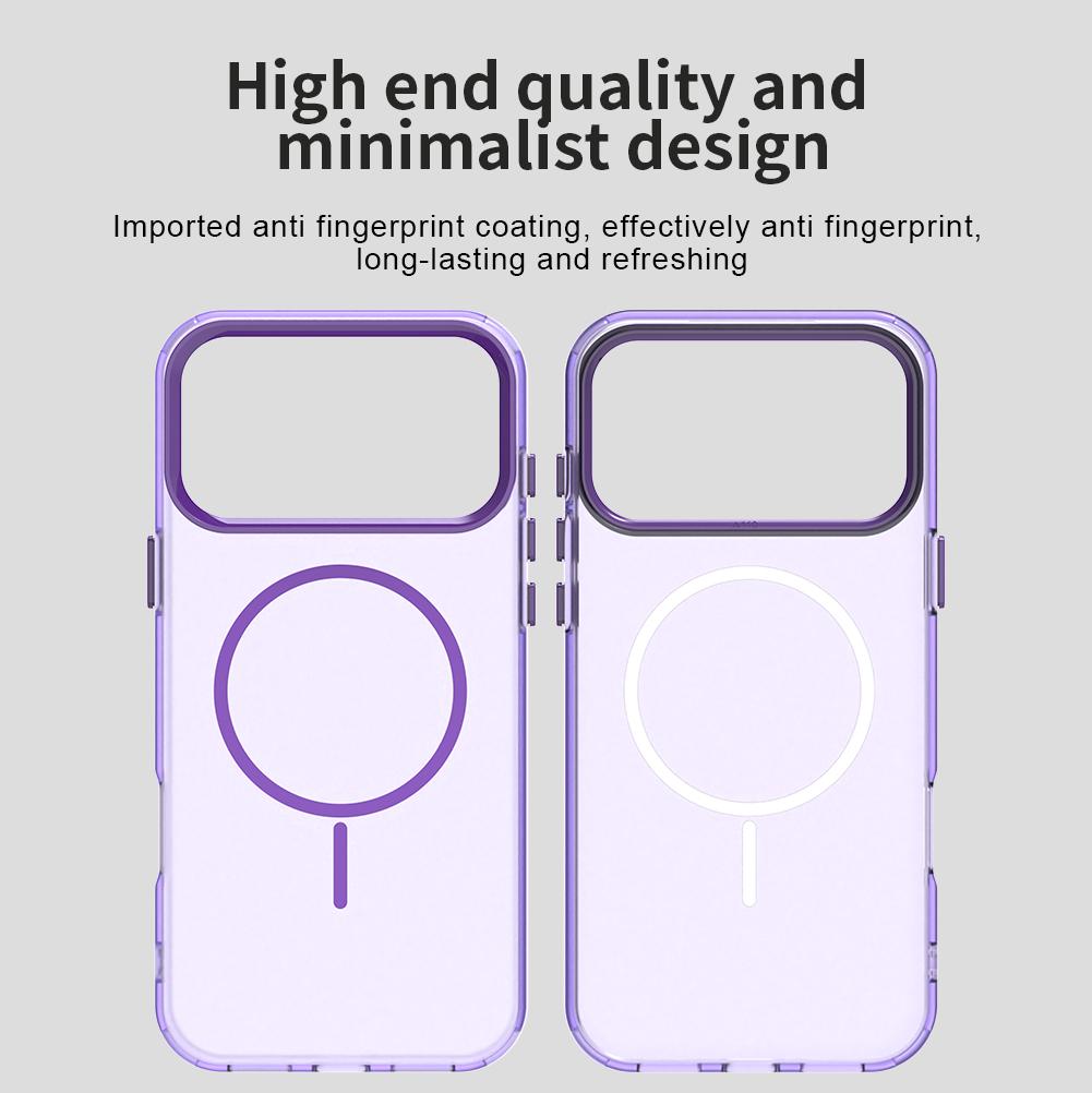 Compatible with iPhone 18 Pro Max Candy Fine Circle Magsafe PC Dual-Layer TPU Phone Case - Purple