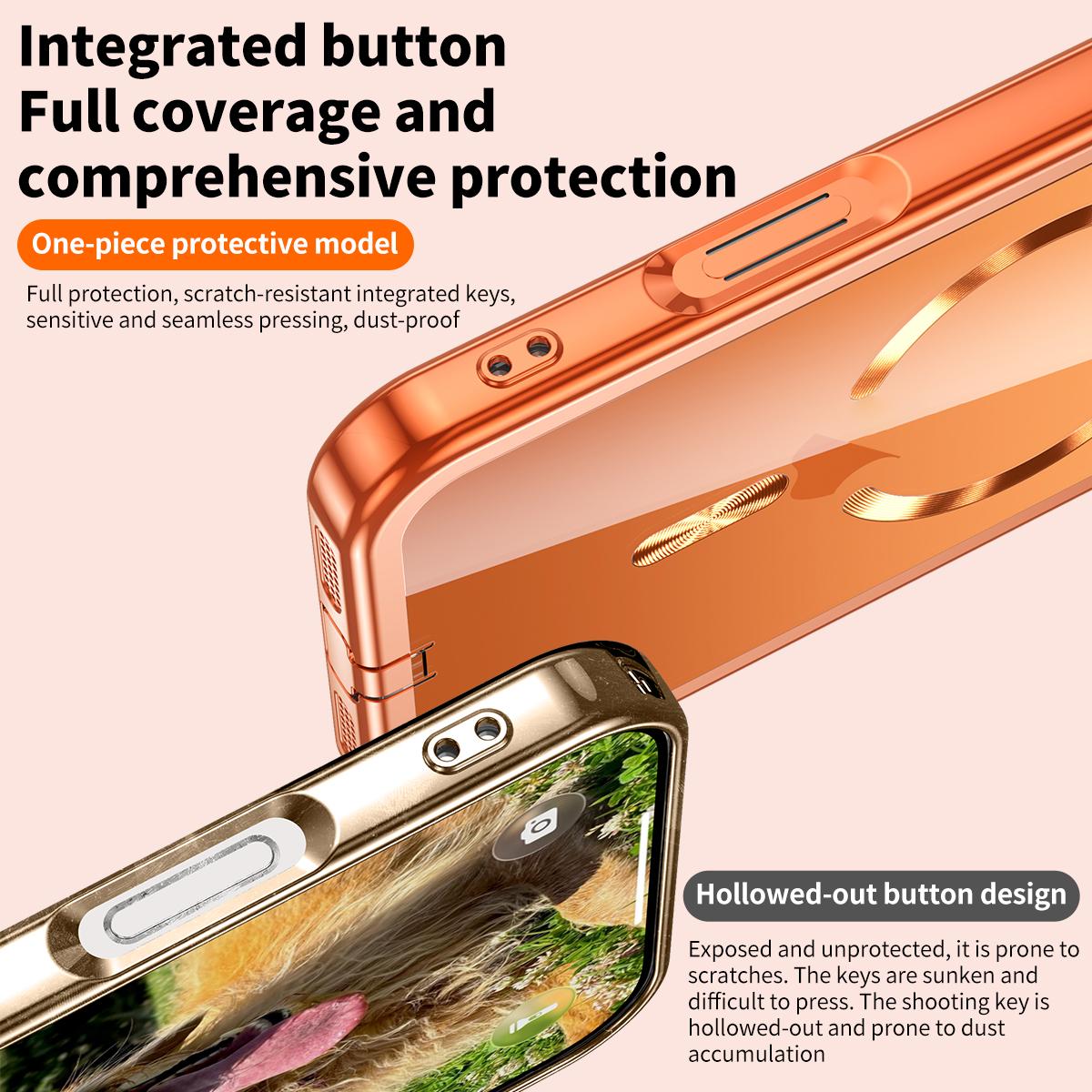 For iPhone 17 Plating Paint TPU MagSafe Phone Case with Dust Plug & Lens Film(Silver)