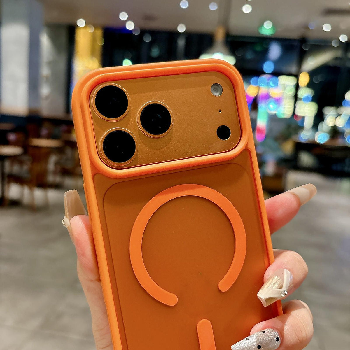 Compatible with iPhone 18 Pro Max & 17 Pro Max Frosted Skin Feel MagSafe Phone Case - Orange