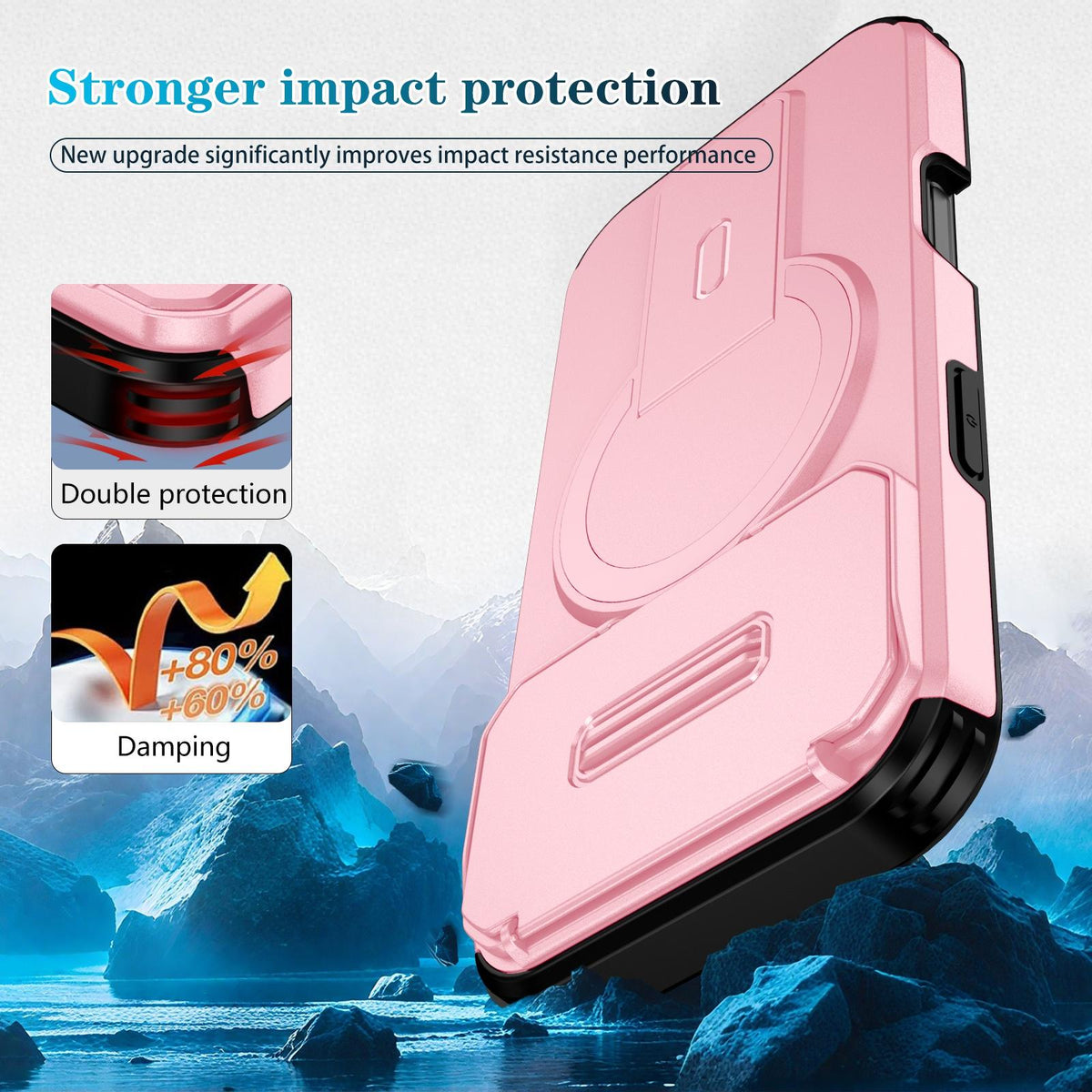 Compatible with iPhone 18 Pro Max Sliding Camshield MagSafe Holder Phone Case - Pink