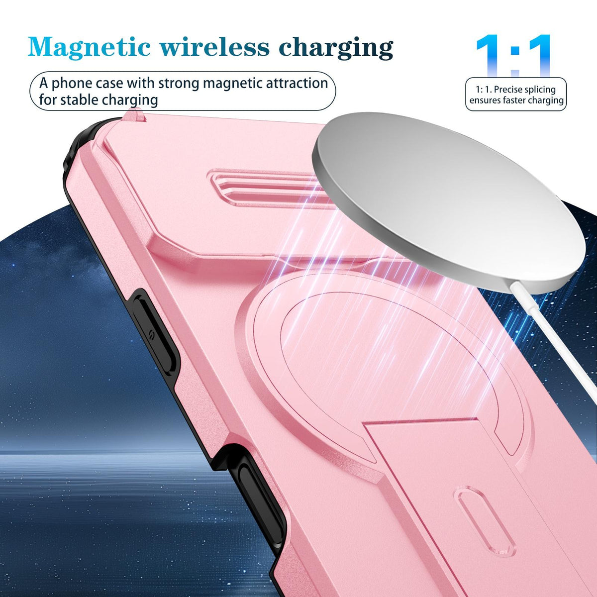 Compatible with iPhone 18 Pro Max Sliding Camshield MagSafe Holder Phone Case - Pink