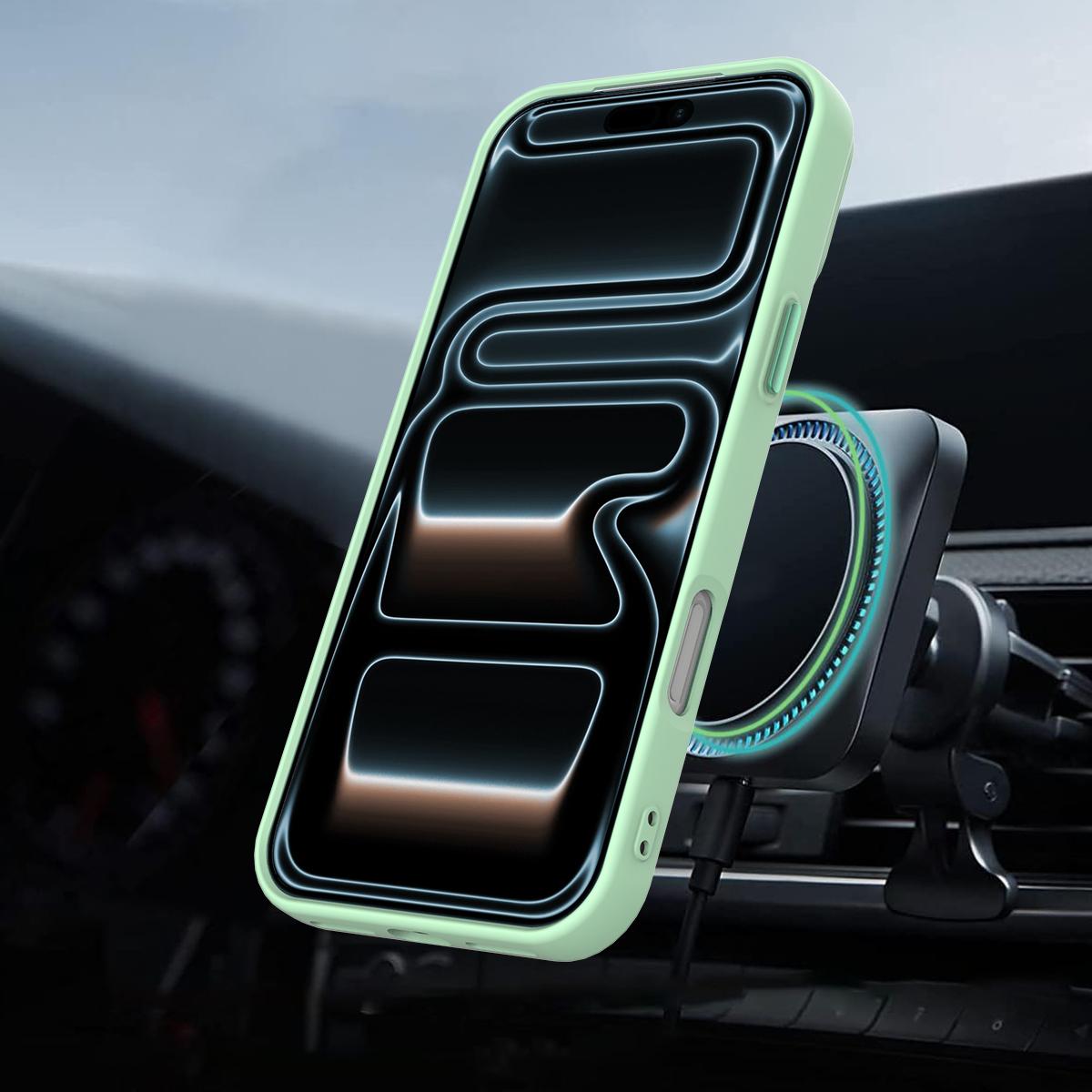 Compatible with iPhone 18 Pro Max Gen1.5 Pivot Ring Holder TPU Dual-Layer PC Phone Case - Green