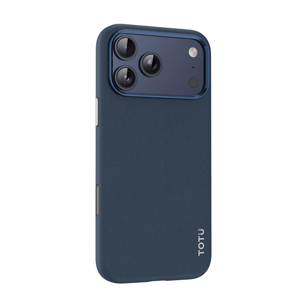 Compatible with iPhone 18 Pro Max & 17 Pro Max TOTU PC-17 Vegan Leather MagSafe Magnetic Phone Case - Blue