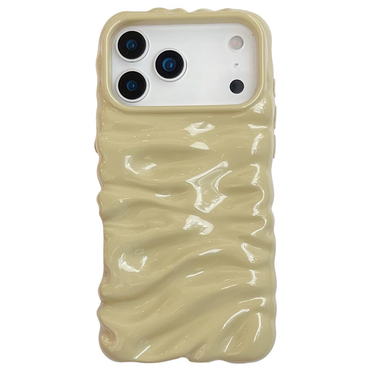 Compatible with iPhone 18 Pro Max Cream Texture Electroplating TPU Full Coverage Phone Case - Lemon Yellow