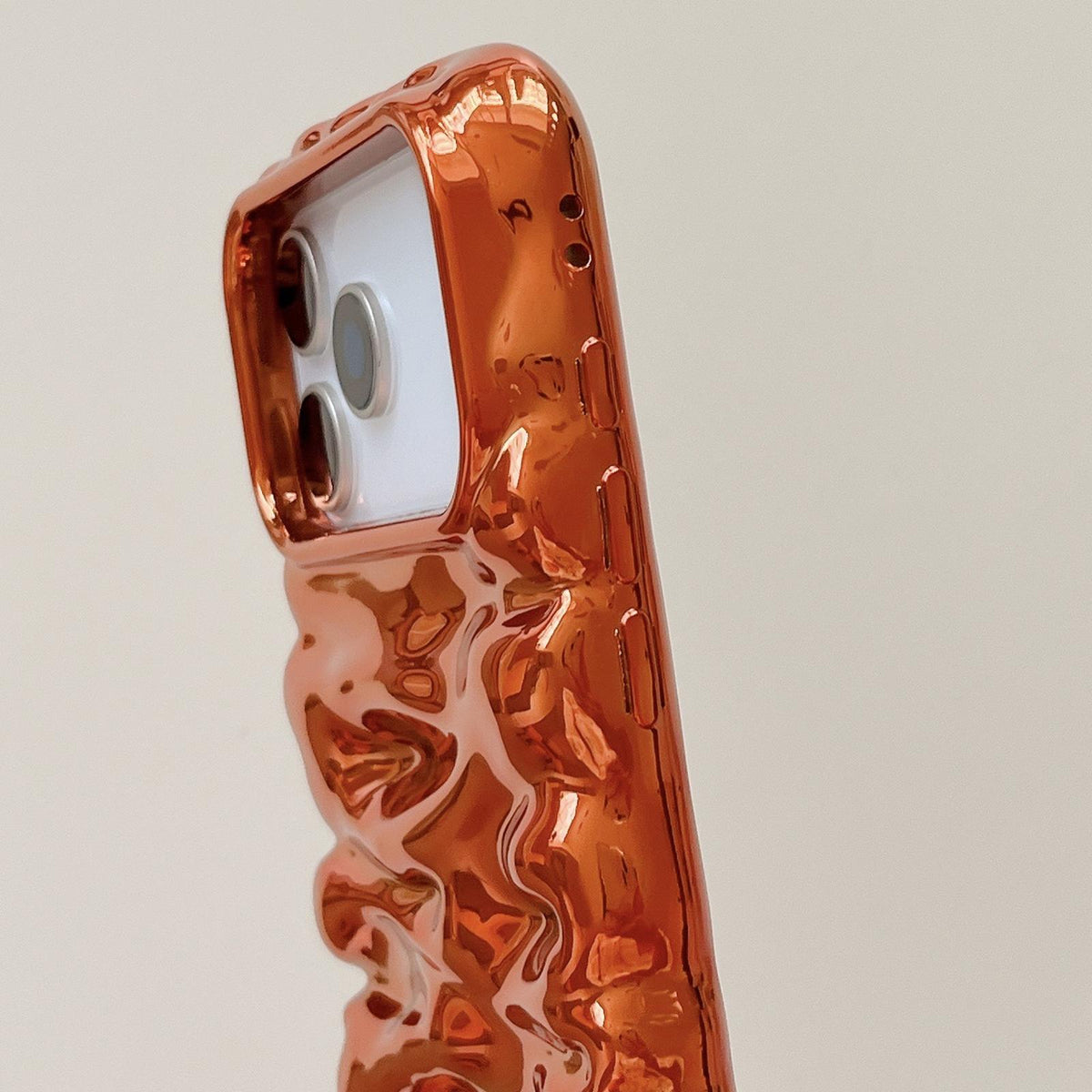 Compatible with iPhone 18 Pro Max Cream Texture Electroplating TPU Full Coverage Phone Case - Red