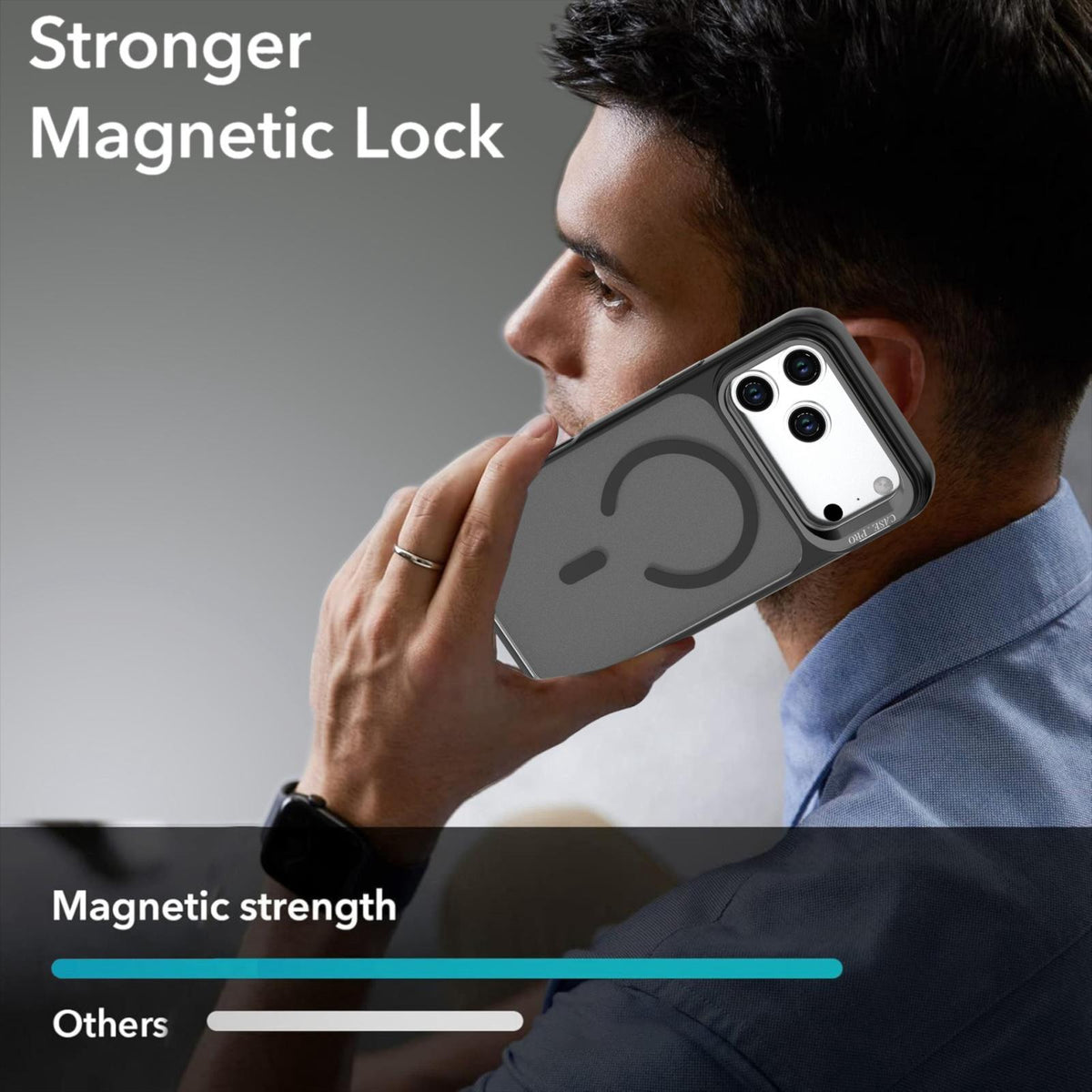 Compatible with iPhone 18 Pro Max Bright Color Frosted Skin-feel Camera Bracket Magsafe Phone Case - Black