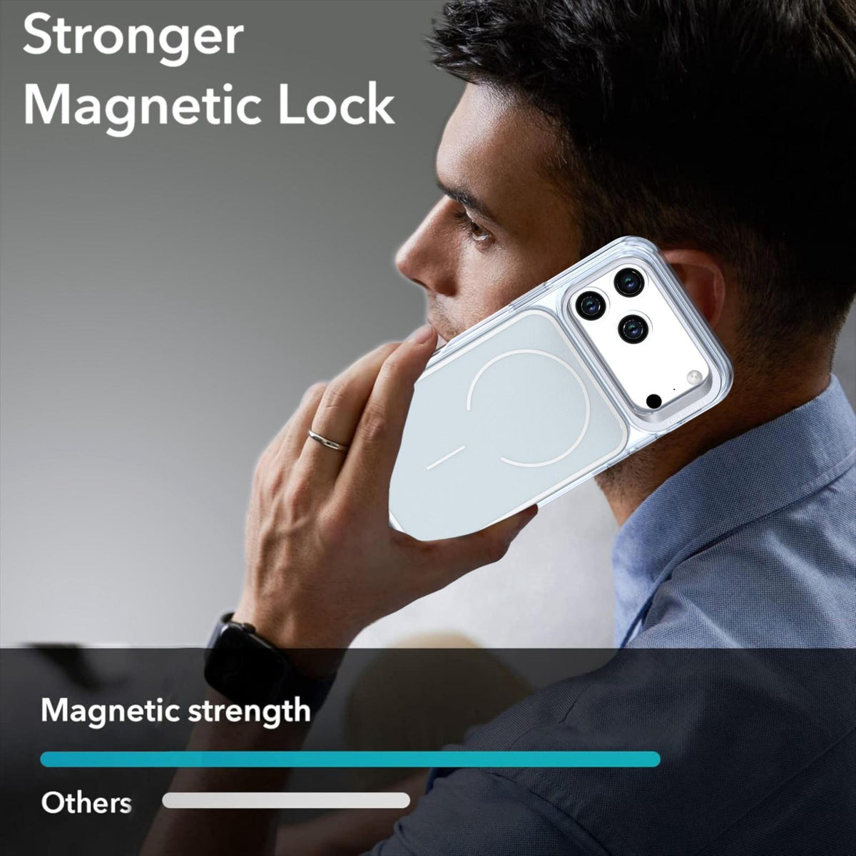 Compatible with iPhone 18 Pro Bright Color Blocking Camera Bracket Magnetic Phone Case - Grey
