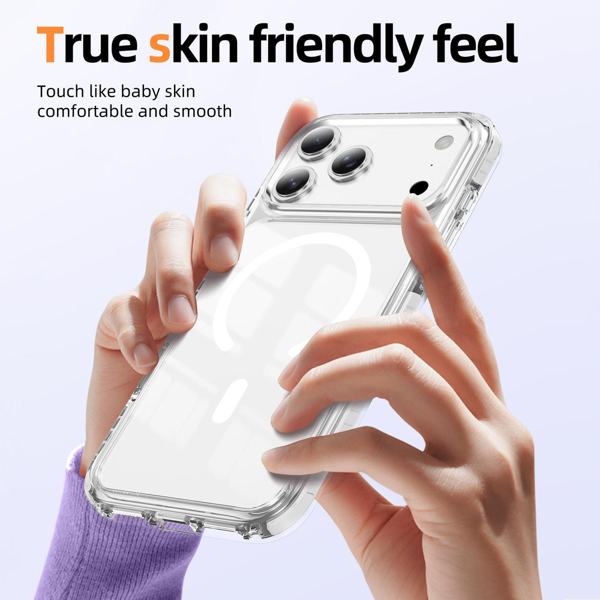 Compatible with iPhone 18 Pro Max Crystal Shield Clear Magnetic Acrylic Dual-Layer TPU Phone Case - White