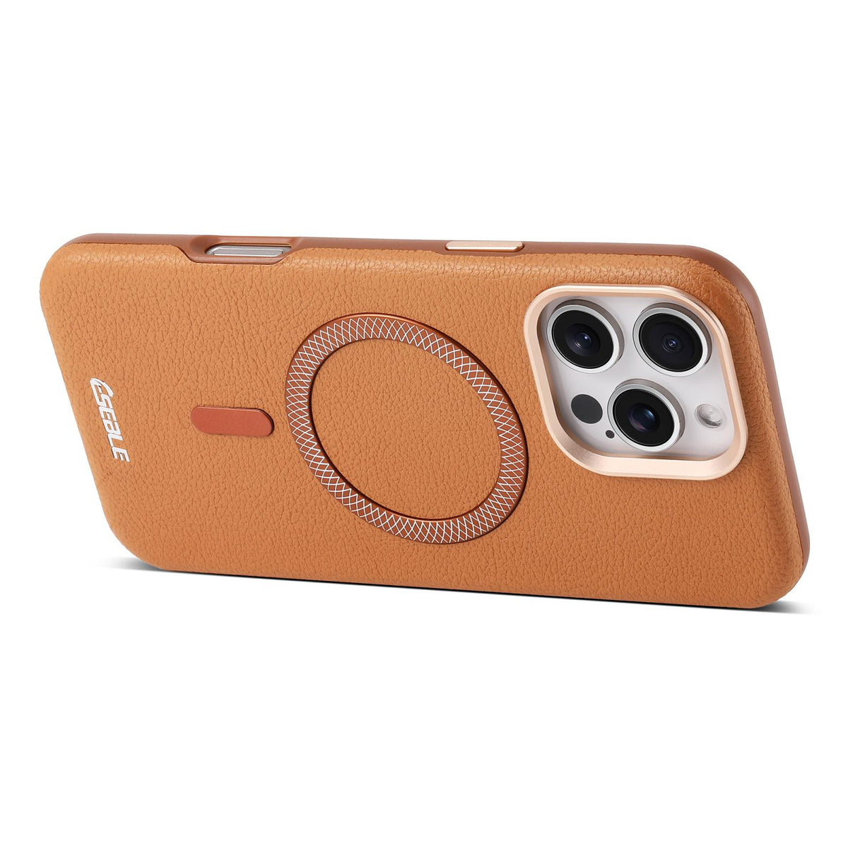 Compatible with iPhone 18 Pro Max & 17 Pro Max ESEBLE L2 Litchi Texture Metal Lens Magnetic Phone Case - Grey