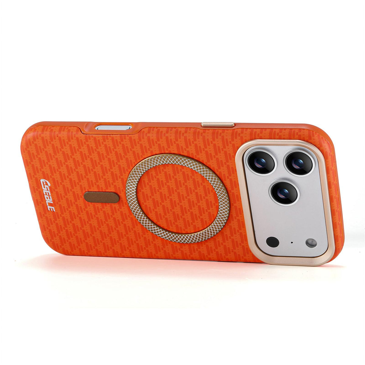 Compatible with iPhone 18 Pro Max & 17 Pro Max ESEBLE L3 Triangular Shield Metal Lens Magnetic Phone Case - Orange