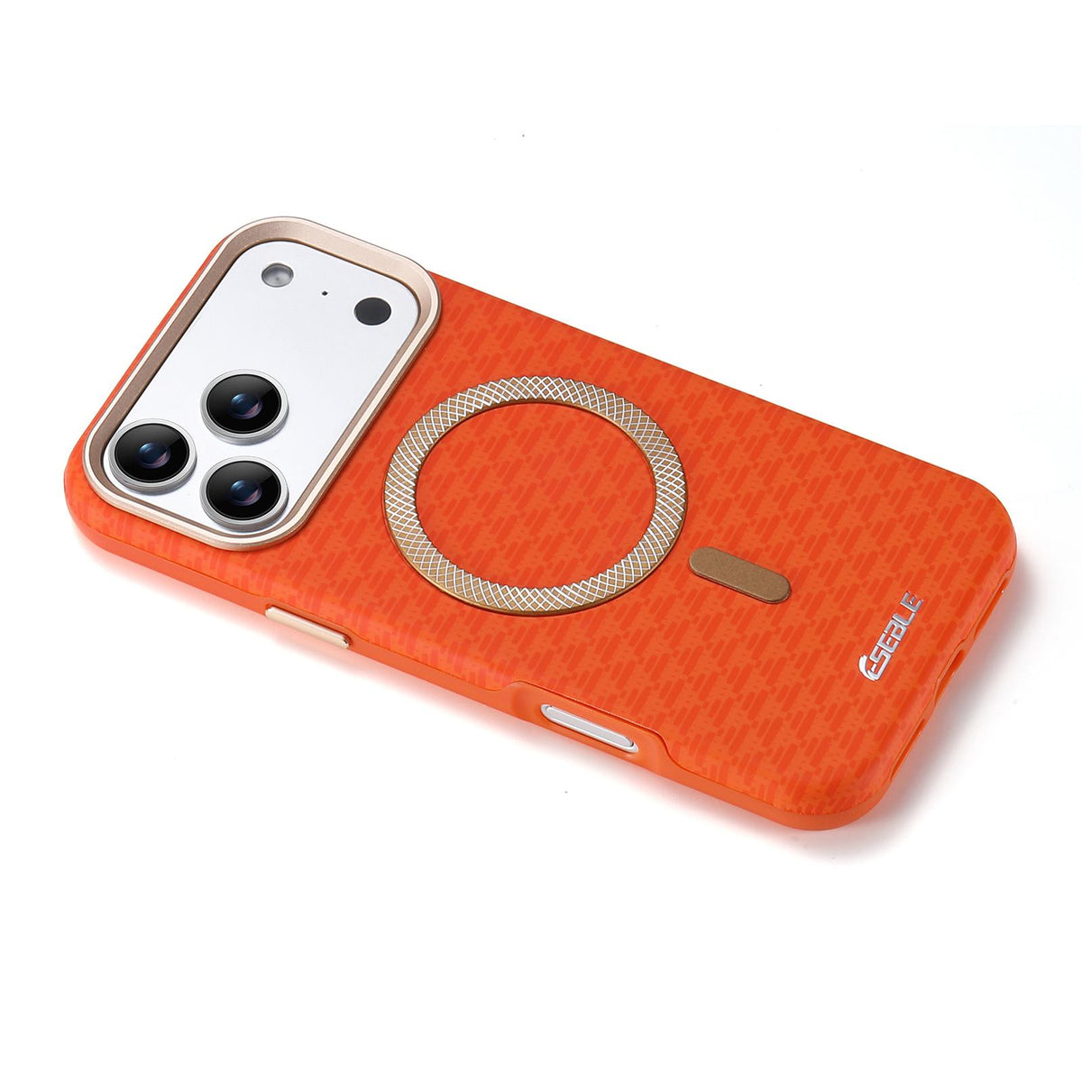 Compatible with iPhone 18 Pro Max & 17 Pro Max ESEBLE L3 Triangular Shield Metal Lens Magnetic Phone Case - Orange