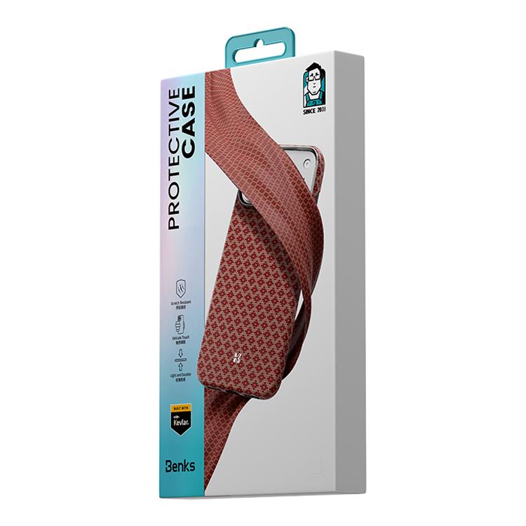 Compatible with iPhone 18 Pro Max & 17 Pro Max Benks Y3 Kevlar Diamond Pattern Shockproof Magnetic Phone Case - Orange
