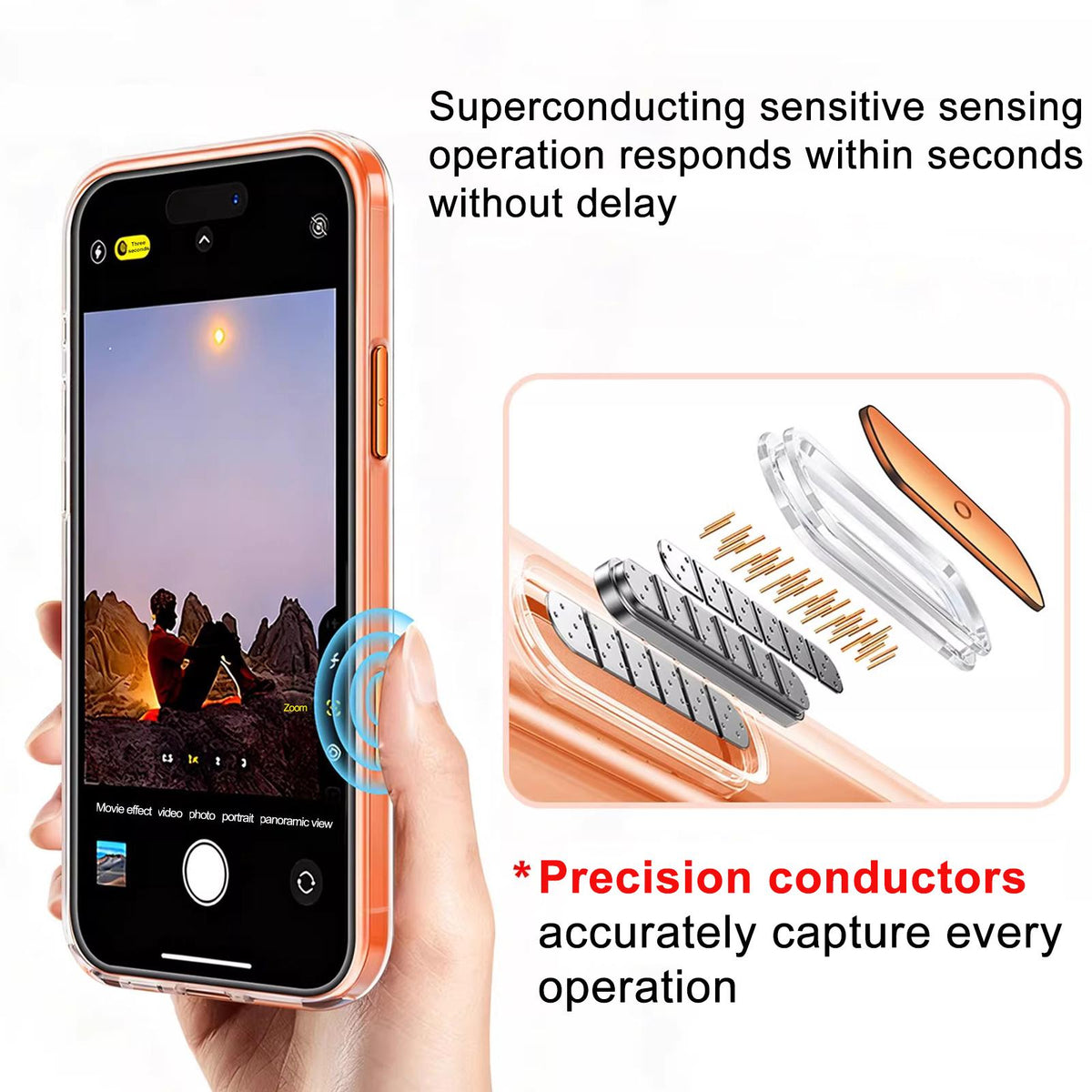 Compatible with iPhone 18 Pro Max XDcase Frosted Transparent Magnetic Shockproof Phone Case - Black