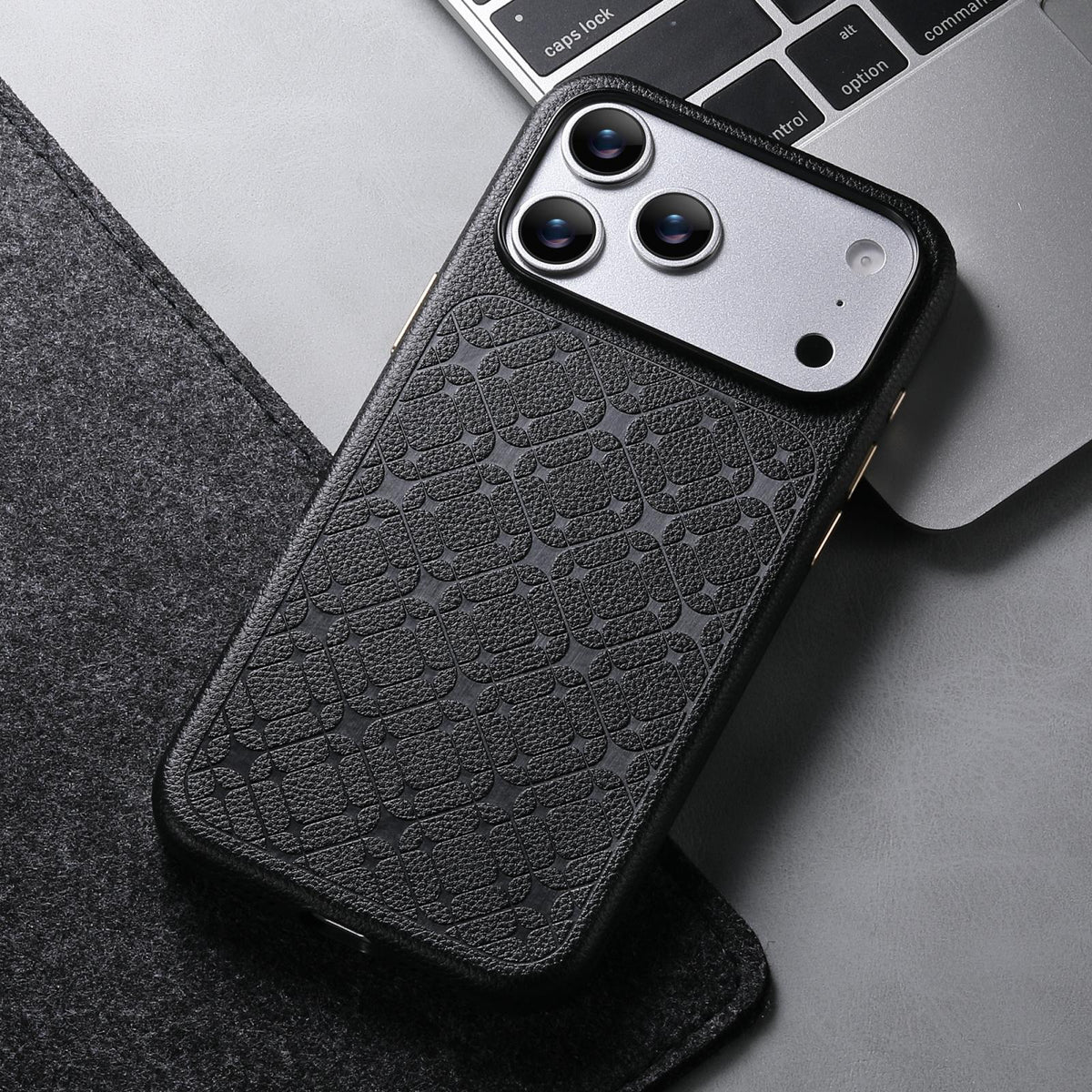 Compatible with iPhone 18 Pro Max & 17 Pro Max ESEBLE B2 Starlight Plaid Phone Case - Black