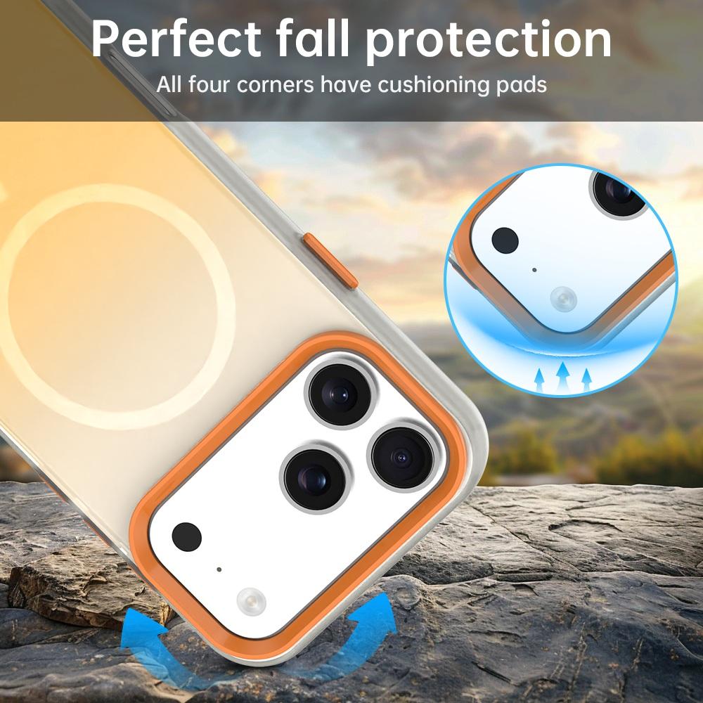 Compatible with iPhone 18 Pro Max Candy Gradient Series 3 in 1 Dual-Layer Magnetic Phone Case - Yellow