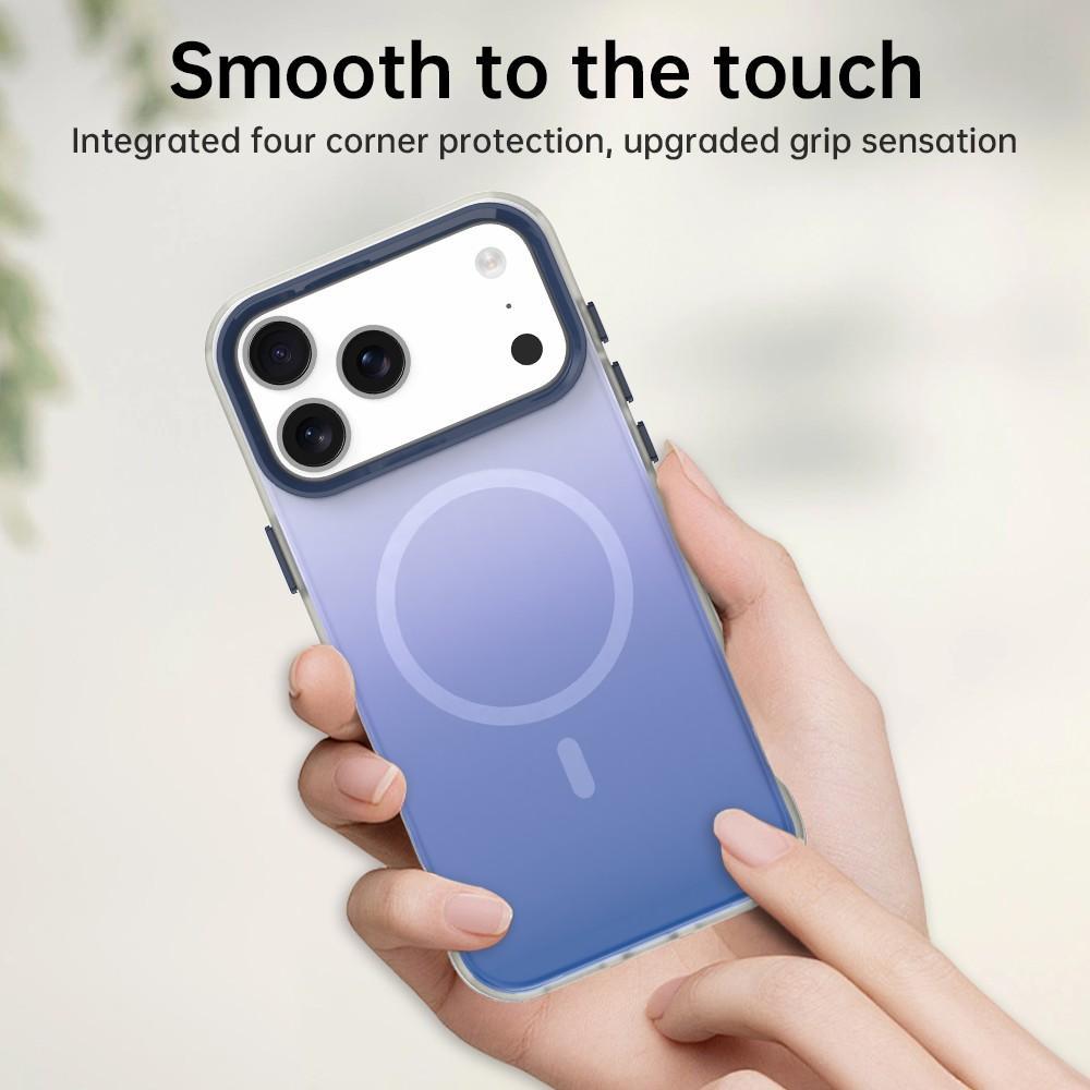 Compatible with iPhone 18 Pro Max Candy Gradient Series 3 in 1 Dual-Layer Magnetic Phone Case - Blue