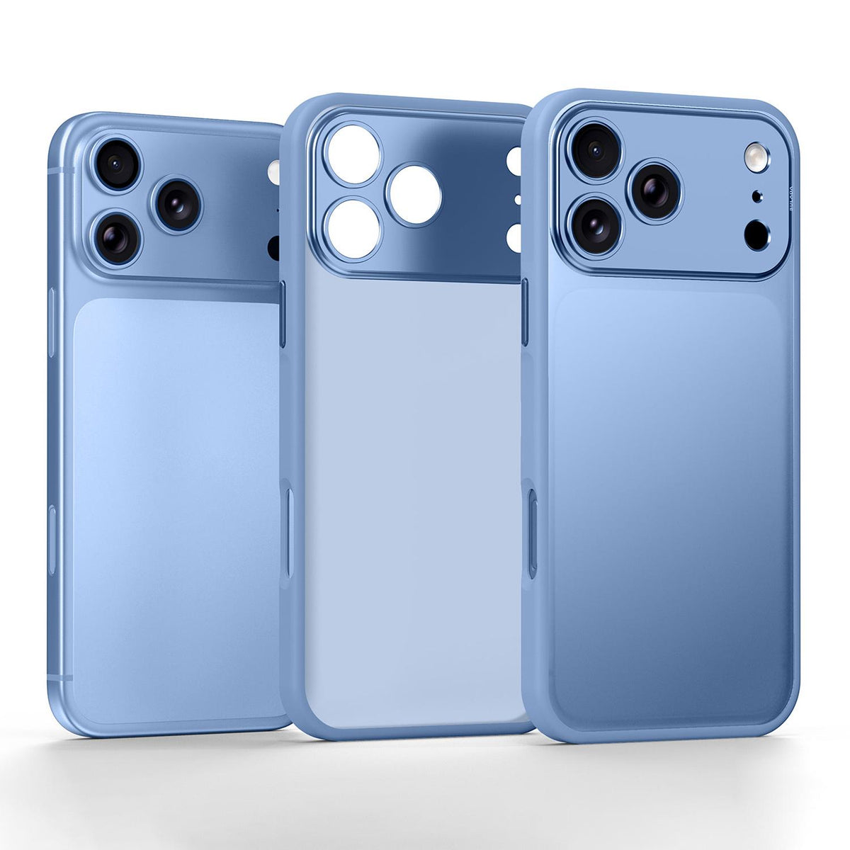 Compatible with iPhone 18 Pro Max SULADA TransCompatible withms Into 17 Pro Semi-Transparent Matte Shockproof Phone Case - Sky Blue