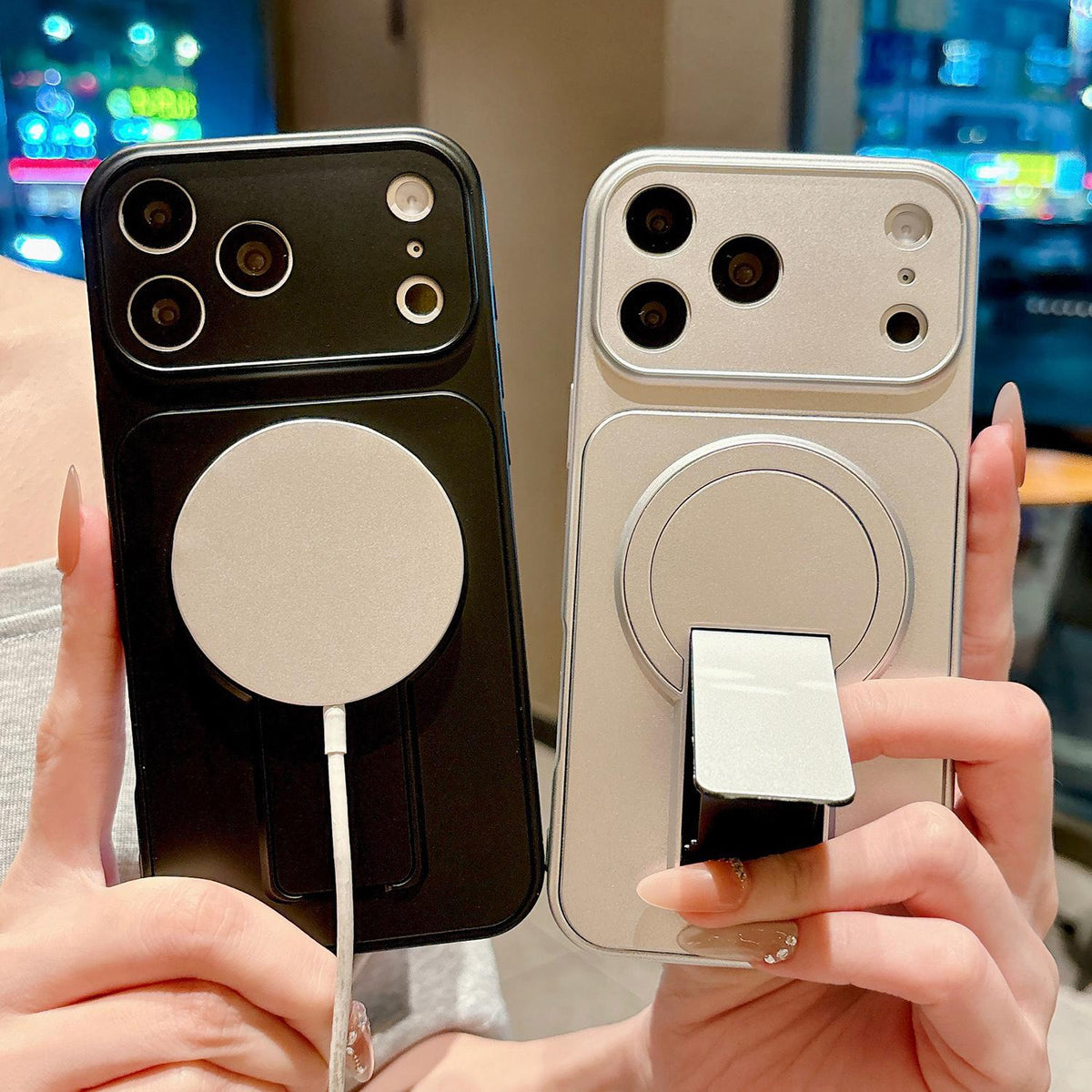 Compatible with iPhone 18 Pro Instantly TransCompatible withms Into 17 Pro Invisible Holder Magnetic Phone Case - Silver