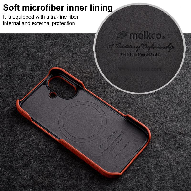 Compatible with iPhone 18 Pro Max melkco Litchi Texture Magnetic Half Coverage Leather Phone Case - Black