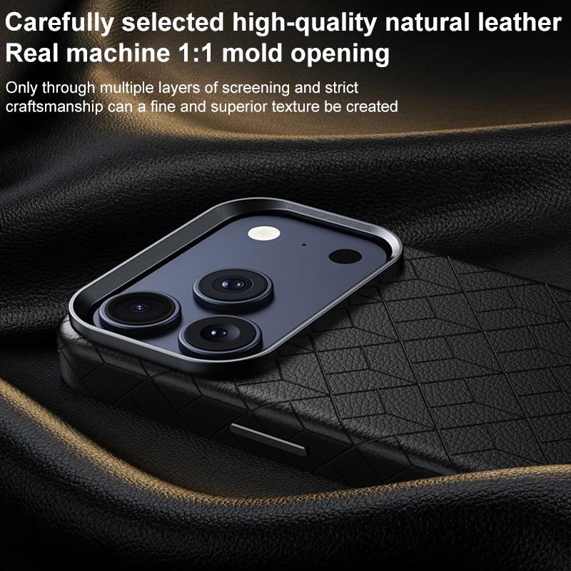 Compatible with iPhone 18 Pro Max & 17 Pro Max Rubik Cube Series Embossed Grid Pattern Magnetic Phone Case - Matcha Green