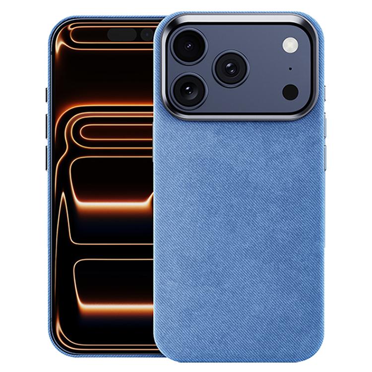 Compatible with iPhone 18 Pro Max & 17 Pro Max Flannel Textured Magnetic Full Coverage Phone Case - Light Blue