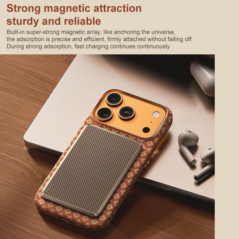 Compatible with iPhone 18 Pro Max & 17 Pro Max Benks Color Shield C1 Classic Kevlar Magnetic Phone Case - Orange
