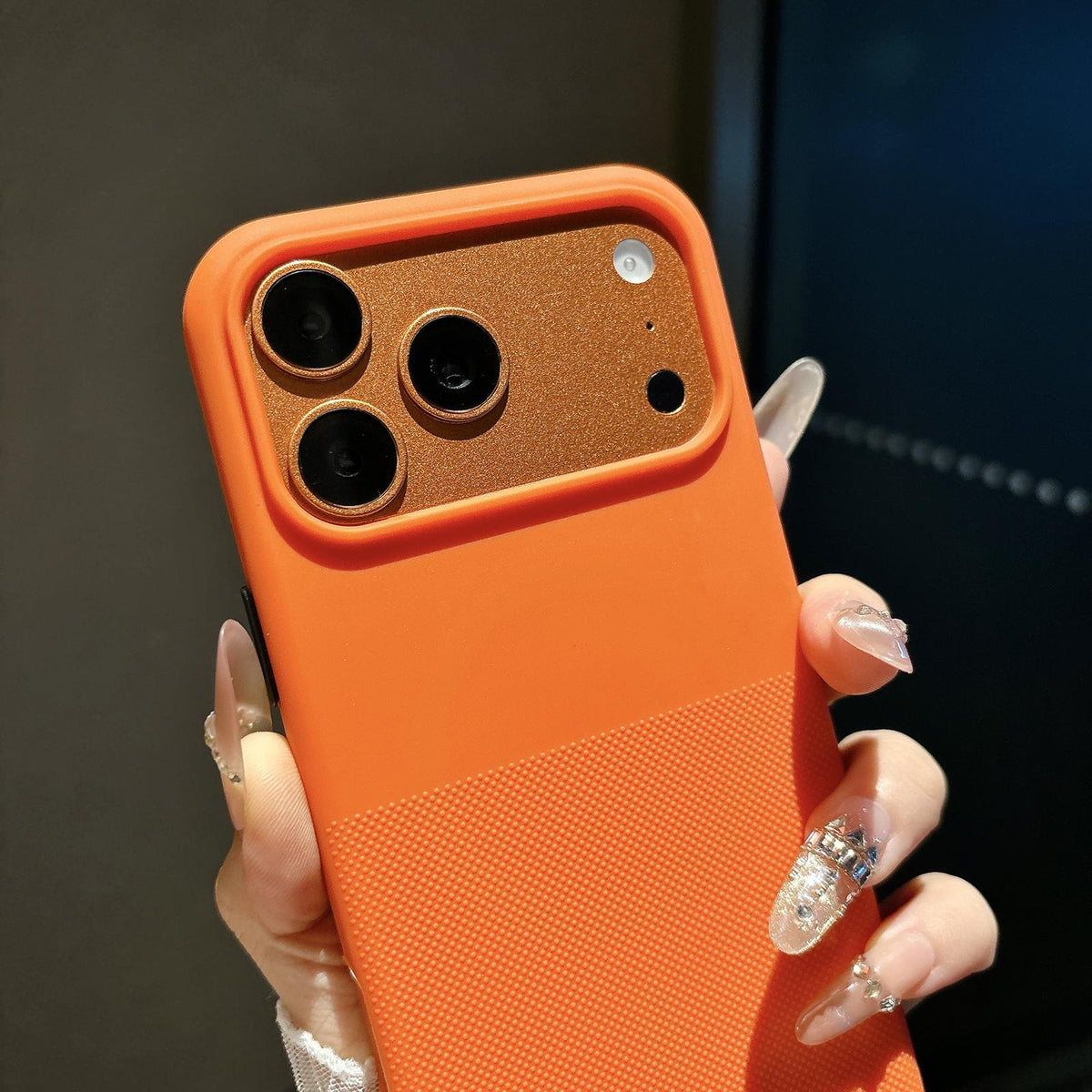 Compatible with iPhone 18 Pro Max & 17 Pro Max Polka Dot Velvet TPU Shockproof Phone Case - Grey