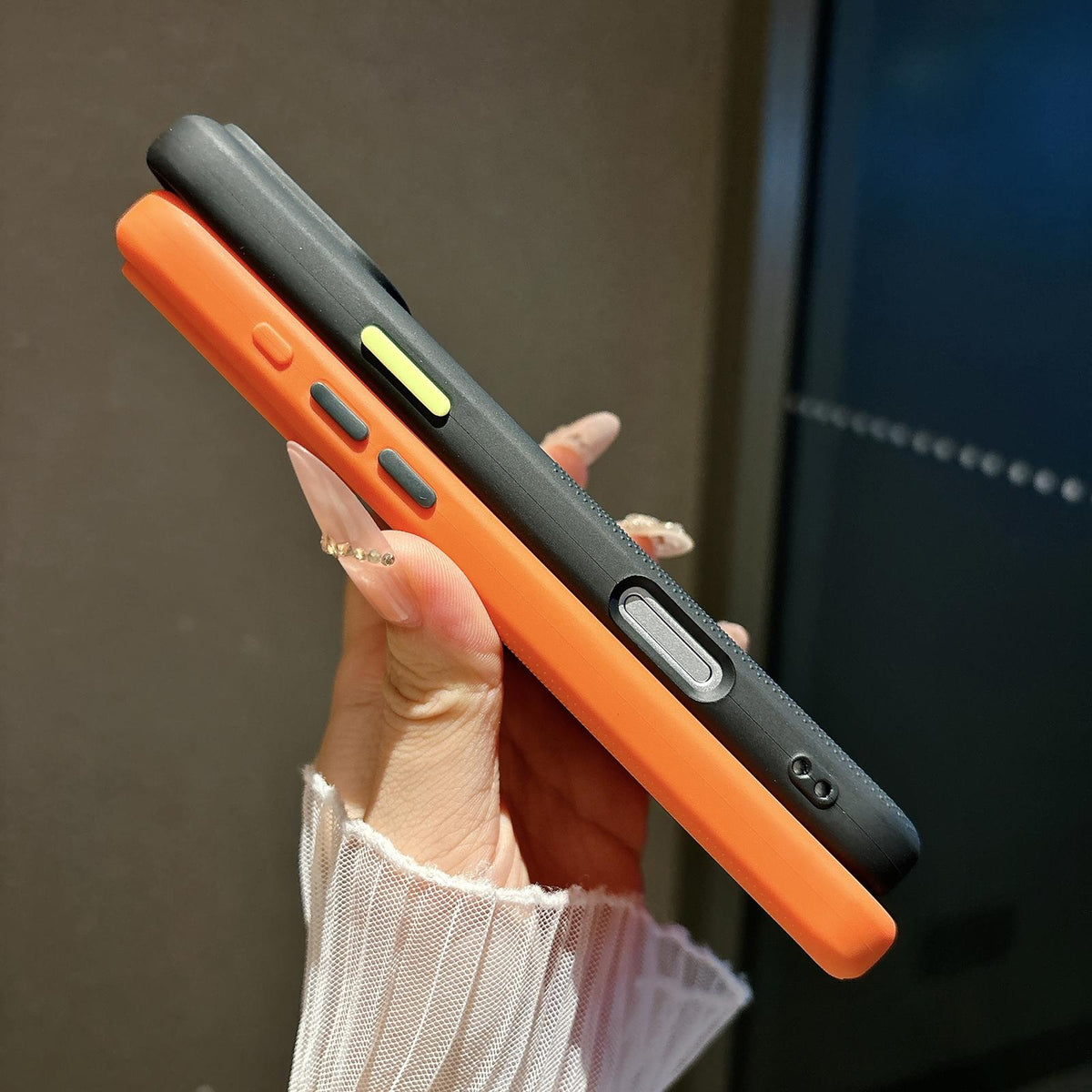 Compatible with iPhone 18 Pro Max & 17 Pro Max Polka Dot Velvet TPU Shockproof Phone Case - Orange