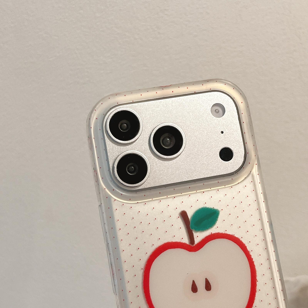Compatible with iPhone 18 Pro Max & 17 Pro Max Frosted Black Polka Dot Full Coverage TPU Phone Case - Guava