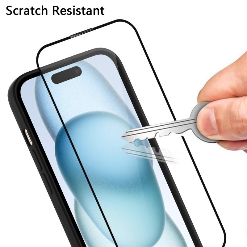 Compatible with iPhone 18 Pro WANLONFENG Kickstand Carbon Fiber Texture Magnetic Phone Case with 2pcs Screen Films - Purple