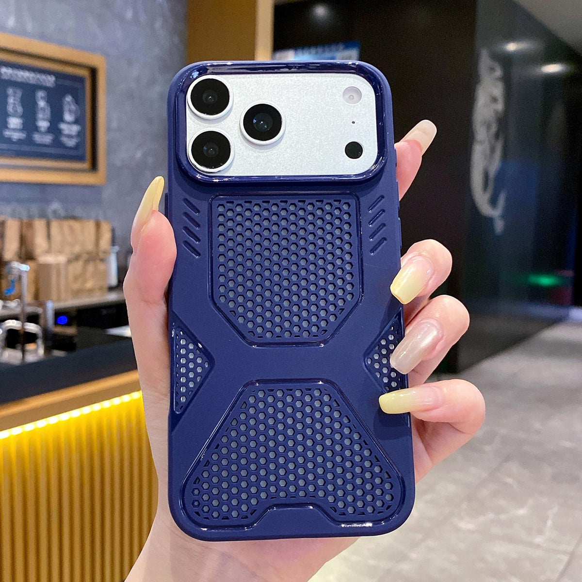 Compatible with iPhone 18 Pro Max & 17 Pro Max X Armor Heat Dissipation TPU Phone Case - Dark Blue