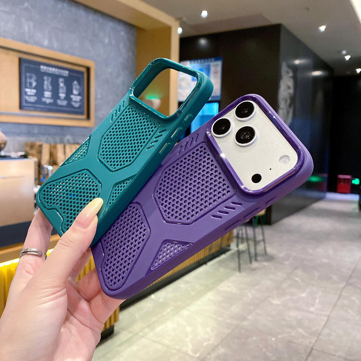 Compatible with iPhone 18 Pro & 17 Pro X Armor Heat Dissipation TPU Phone Case - Dark Green