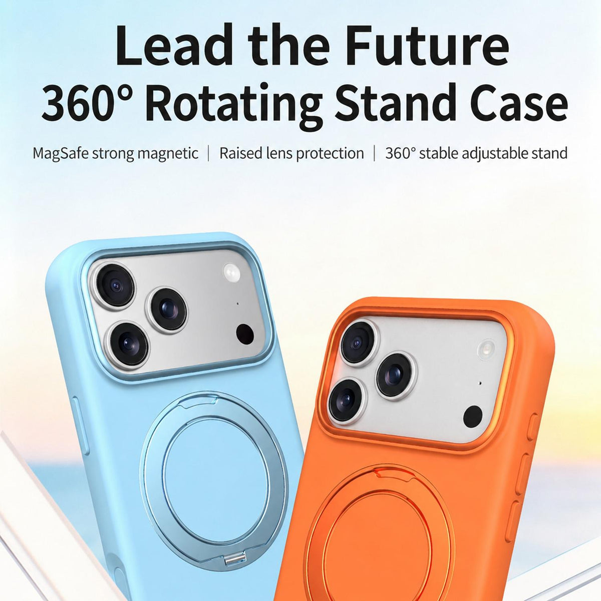 Compatible with iPhone 18 Pro Max & 17 Pro Max Liquid Silicone Magnetic Phone Case with Rotating Stand - White