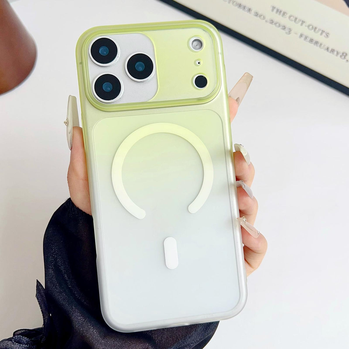 Compatible with iPhone 18 Pro Max & 17 Pro Max Ice Mist Gradient Magnetic PC Phone Case - Gradient Green