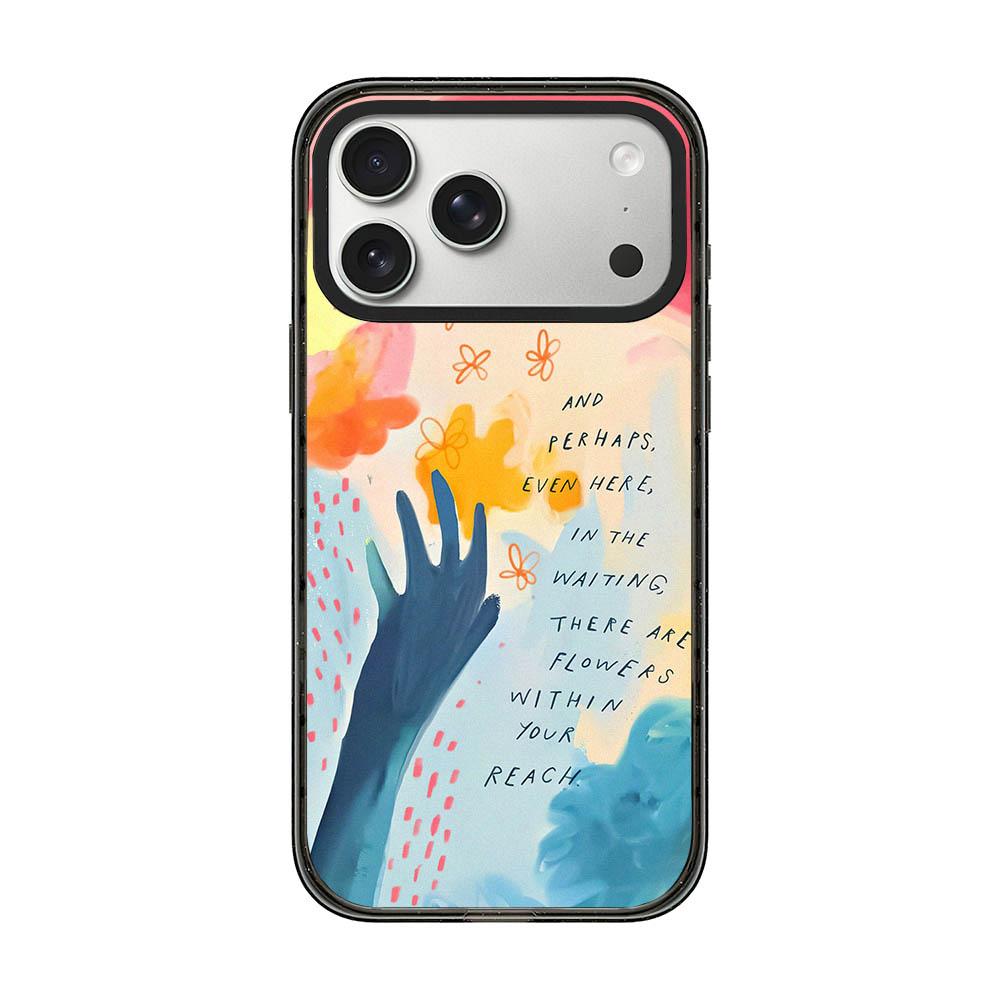 Compatible with iPhone 18 Pro Max & 17 Pro Max Tranquil Deep Blue Watercolor Acrylic TPU Phone Case - Spring Flower Field Pastel