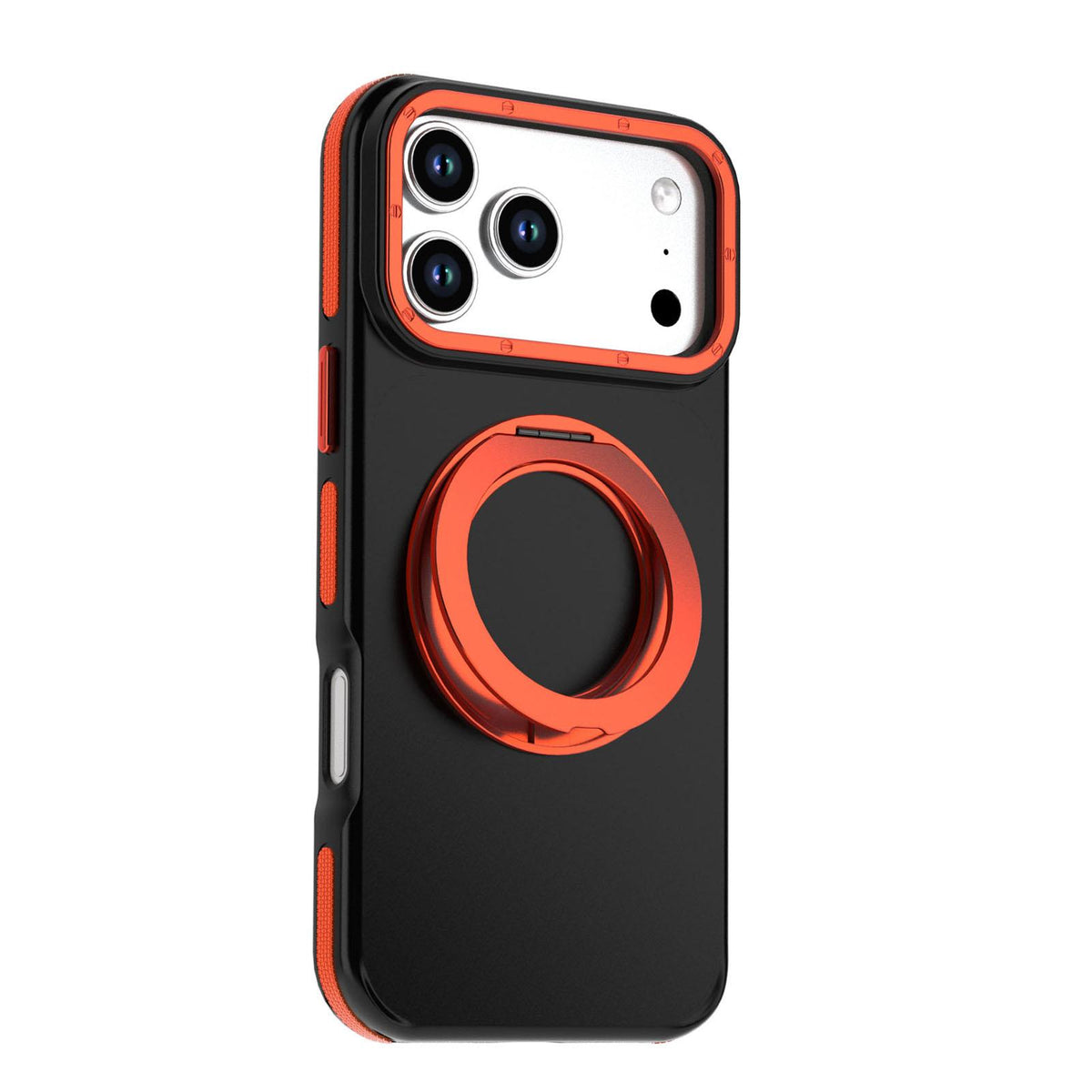 Compatible with iPhone 18 Pro Max Dual Color Skin Feel 360 Degree Rotation Holder Magnetic Phone Case - Orange