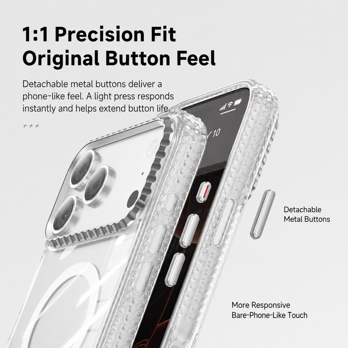 Compatible with iPhone 18 Pro Max & 17 Pro Max Kylin Pattern Transparent Magnetic Phone Case - Transparent Gold
