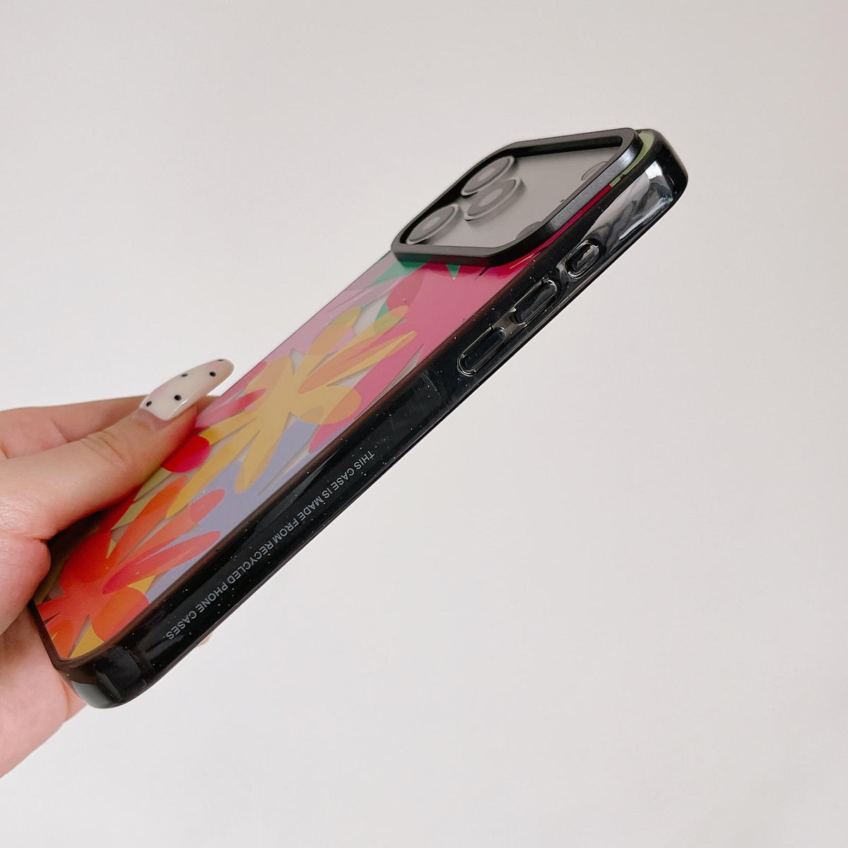 Compatible with iPhone 18 Pro Max & 17 Pro Max Colorful Balloon Pattern Transparent Magnetic Acrylic TPU Phone Case - Gradient Rainbow Starfish