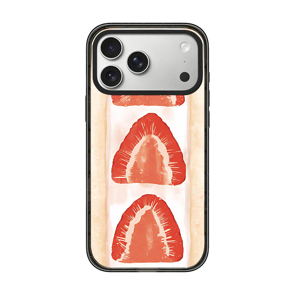 Compatible with iPhone 18 Pro Max & 17 Pro Max Matcha Latte Cake Pattern Magnetic Acrylic TPU Phone Case - Watercolor Strawberry Toast