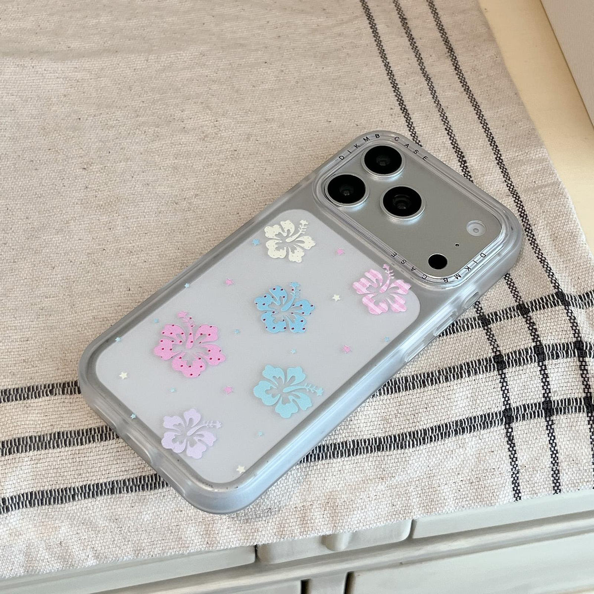 Compatible with iPhone 18 Pro Max & 17 Pro Max Skin Feel Frosted Cartoon Sticker Acrylic Phone Case - Star Striped Musical Notes