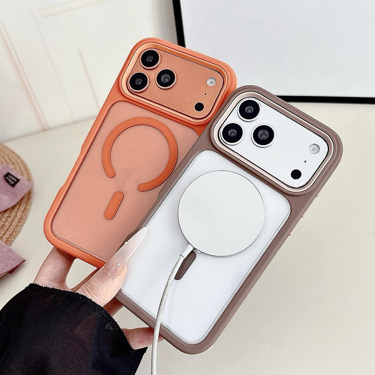Compatible with iPhone 18 Pro Max & 17 Pro Max Cool 3 in 1 Magnetic Anti-slip Edge Phone Case - Black