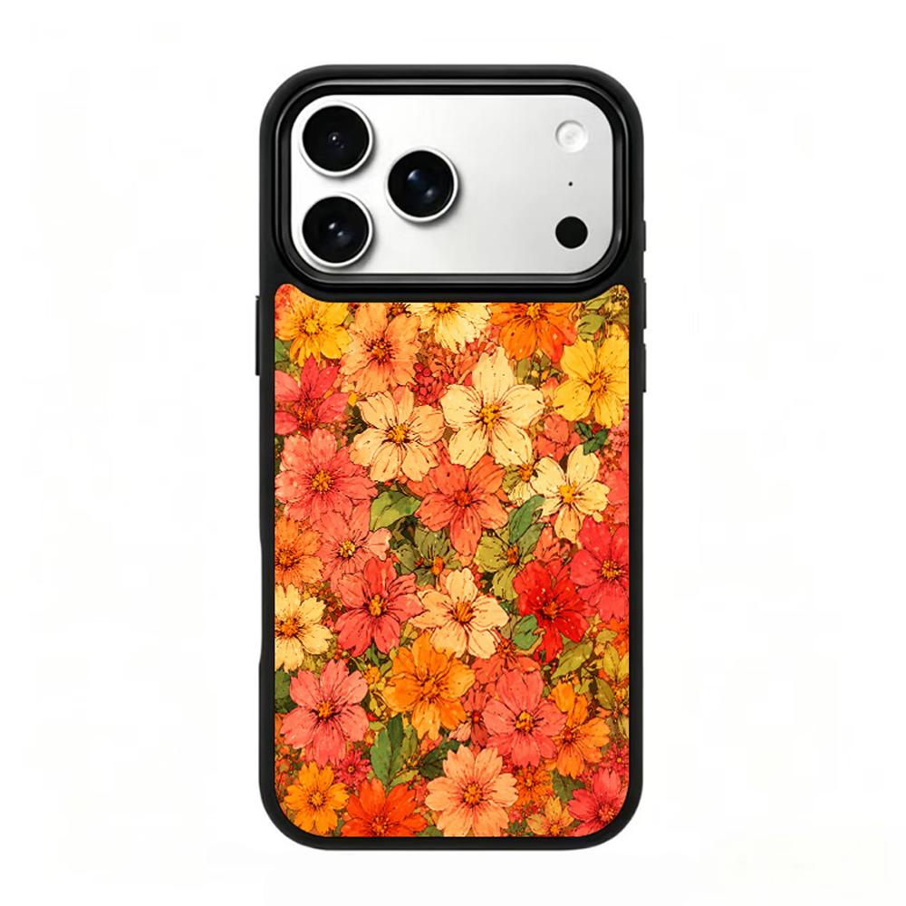 Compatible with iPhone 18 Pro & 17 Pro Fire Series PC Silicone Magnetic Phone Case - Fire Flower