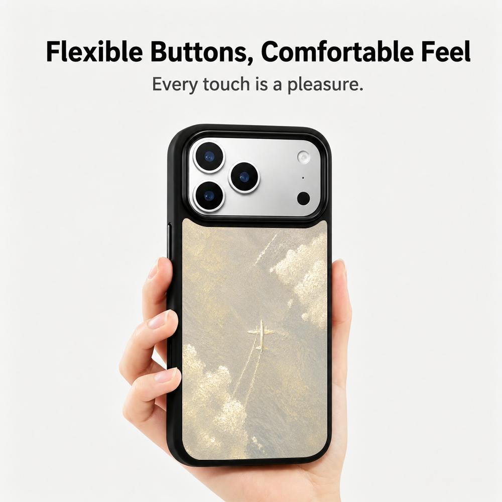 Compatible with iPhone 18 Pro Max & 17 Pro Max Gold Series PC Silicone Magnetic Phone Case - Golden Journey