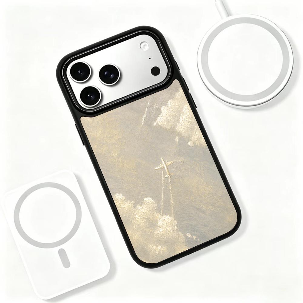 Compatible with iPhone 18 Pro Max & 17 Pro Max Gold Series PC Silicone Magnetic Phone Case - Golden Journey