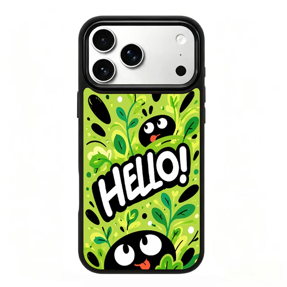 Compatible with iPhone 18 Pro Max & 17 Pro Max Wood Series PC Silicone Magnetic Phone Case - Wooden Ink Coal